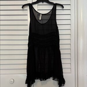 Gypsy Junkies Black Sheer Sleeveless Top